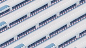 White high speed railway bullet train, 3d rendering. video