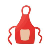 apron red kitchen cook bbq icon element vector