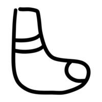 sock clothing line doodle heat icon element vector