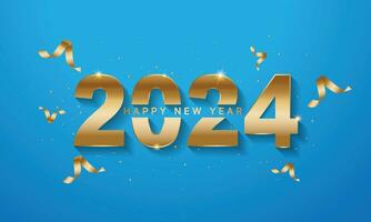 2024 Happy New Year Background Design. Greeting Card, Banner, Poster. Vector Illustration.