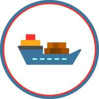 Cargo Ship Vector Icon Design