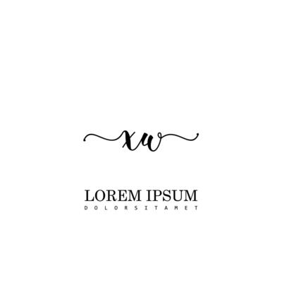 XW Initial Handwriting Template Design