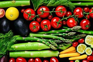 Farm-to-Table Freshness - Colorful Vegetable and Herb Collection - Generative AI photo