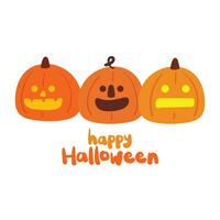halloween pumpkin. hand drawing cartoon pumpkin for halloween sticker. halloween element sticker vector