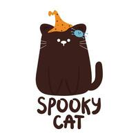 halloween icon. cute cartoon cat wearing halloween element. cute animal sticker vector