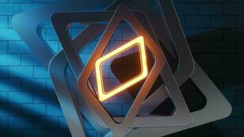 Abstract rhombus frame background, 3d rendering. video