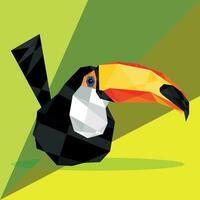 Polygonal toucan vector illustration