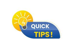 Quick tips with bulb gradient vector design.