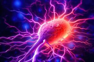 Neural Impulses - Electrical Signals of Nerve Cells - Generative AI photo