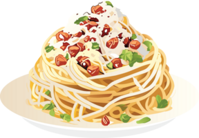 Italian food pasta noodle illustration png. png