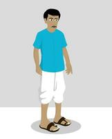 Indian village man cartoon character vector