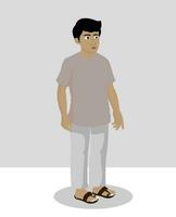 Indian village boy vector cartoon character