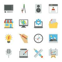 Pack of Web Development Flat Icons vector