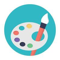 Painting and Digital Art Flat Icons vector