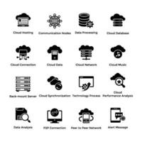 Bundle of Cloud Technology Glyph Conceptual Icons vector