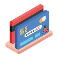 Isometric icon of credit bug vector