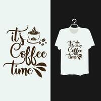 Typography coffee time t shirt template design. vector