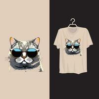 Cat t shirt template design. vector