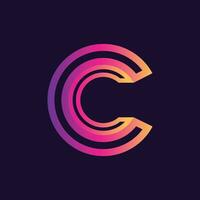 letra C logo diseño modelo gratis vector