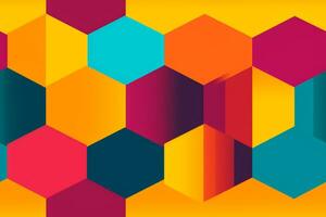colorful hexagon background design photo