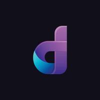 Vector vector logo illustration letter d gradient colorful style