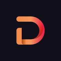 vector gradient colored d logo