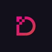 Letter d pixels logo initial design template vector