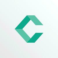 Free vector polygonal logo with the letter c