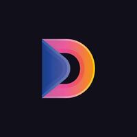 vector gradient colored d logo