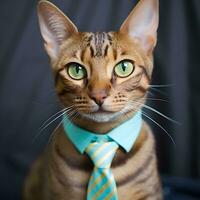 Portrait of a cat in a business suit. AI Generated photo