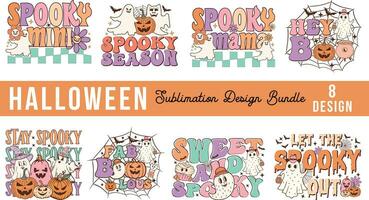 Retro Halloween Sublimation Design Bundle vector