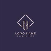 Initials GX logo monogram with rectangle style design vector