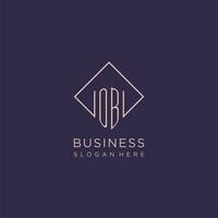 Initials OB logo monogram with rectangle style design vector