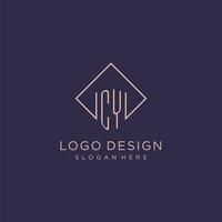 Initials CY logo monogram with rectangle style design vector