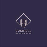 Initials XB logo monogram with rectangle style design vector