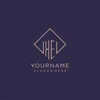 Initials XE logo monogram with rectangle style design vector