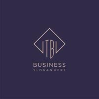 Initials TB logo monogram with rectangle style design vector