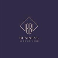 Initials BB logo monogram with rectangle style design vector