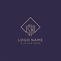 Initials SX logo monogram with rectangle style design vector