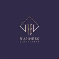 Initials KB logo monogram with rectangle style design vector