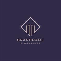Initials ON logo monogram with rectangle style design vector