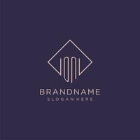 Initials ON logo monogram with rectangle style design vector