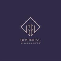 Initials SB logo monogram with rectangle style design vector