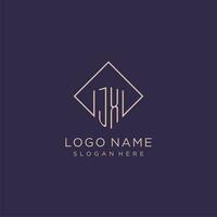 Initials JX logo monogram with rectangle style design vector