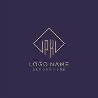 Initials PX logo monogram with rectangle style design vector