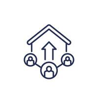 new tenants line icon with a house vector