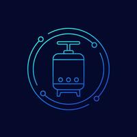 fermentation icon with a tank, linear design vector