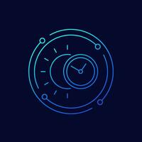 sun and time line icon, vector