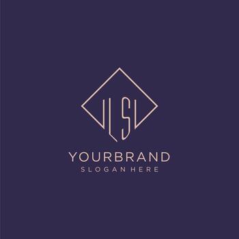 iniciales ls logo monograma con rectángulo estilo diseño vector