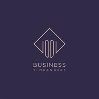Initials DO logo monogram with rectangle style design vector
